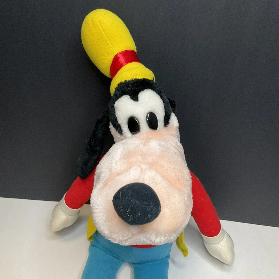 Muñeca suave vintage Goofy Applause perro peluche 15" chaleco amarillo juguete de peluche Foto 2 de 4