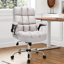 Costway High Back Big & Tall Office Chair Height Adjustable Swivel w/Flip-up Arm