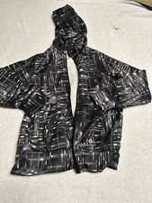 Boys Xersion Black Grey Full Zipper Hooded Jacket Size 8 Excellent
