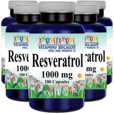 Resveratrol 1000mg 5X180caps Polygonum Cuspidatum - by Vitamins Because
