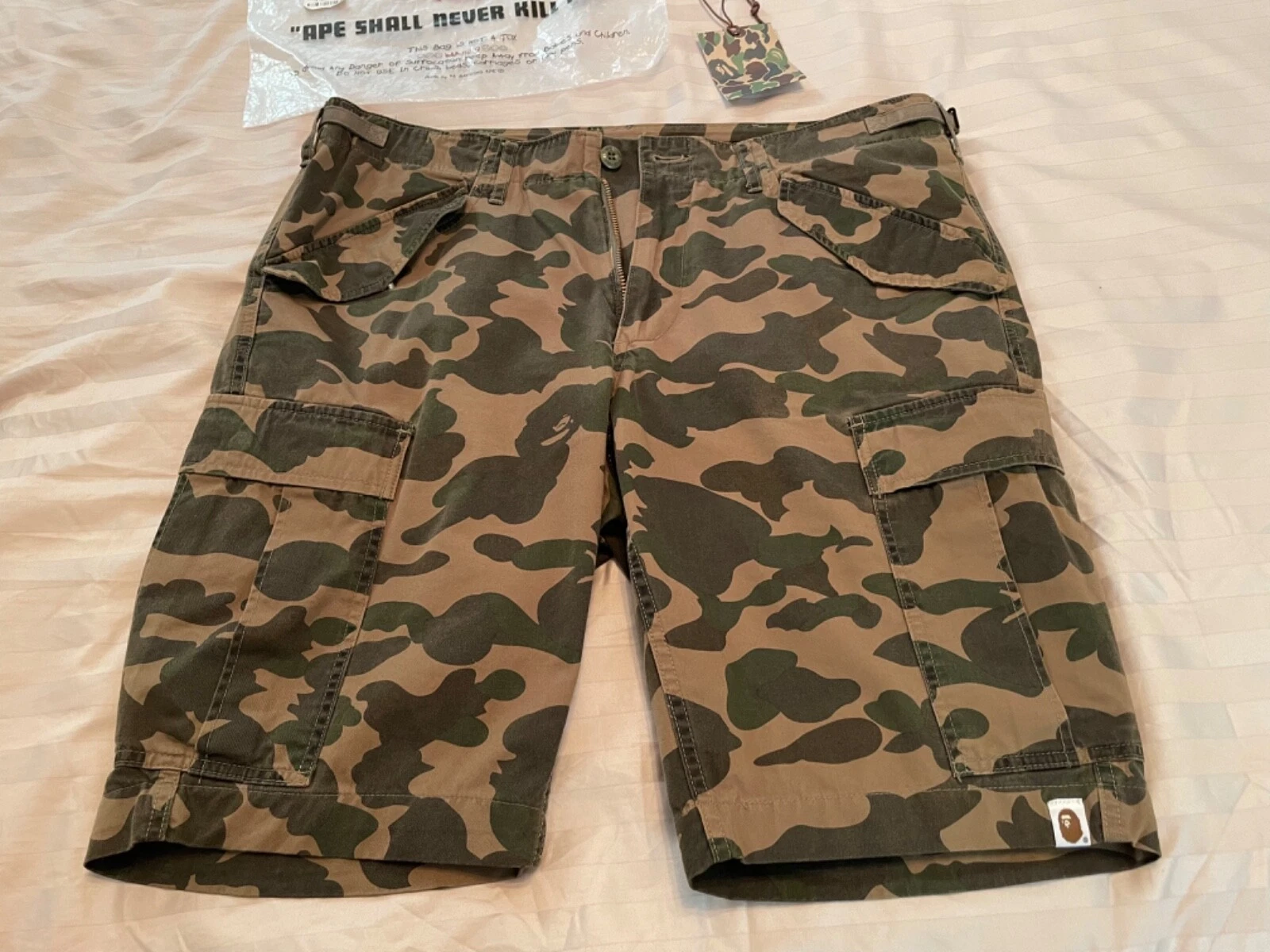 BATHING SINGE OG camouflage vert XL short cargo grand pas suprême chapeau à capuche requin