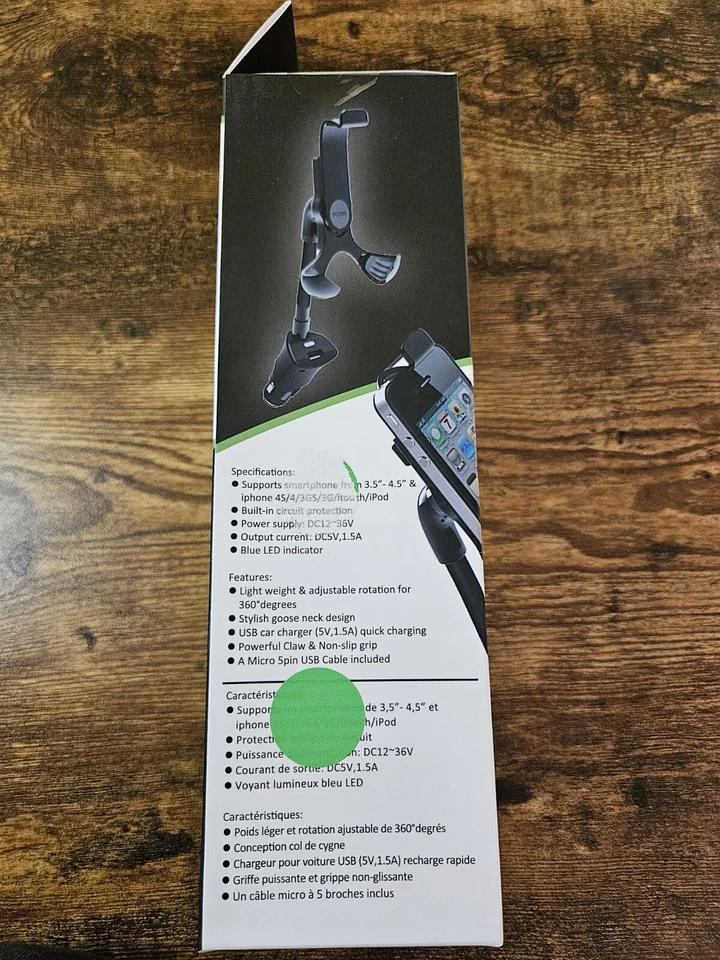 Delux Smartphone Holder With USB Charger Black And New - Image 4 of 4