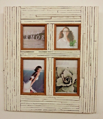 HEINE Wand Bilderrahmen Collage Bildergalerie 4 Foto  Maritim Weiss Eckig 43 cm