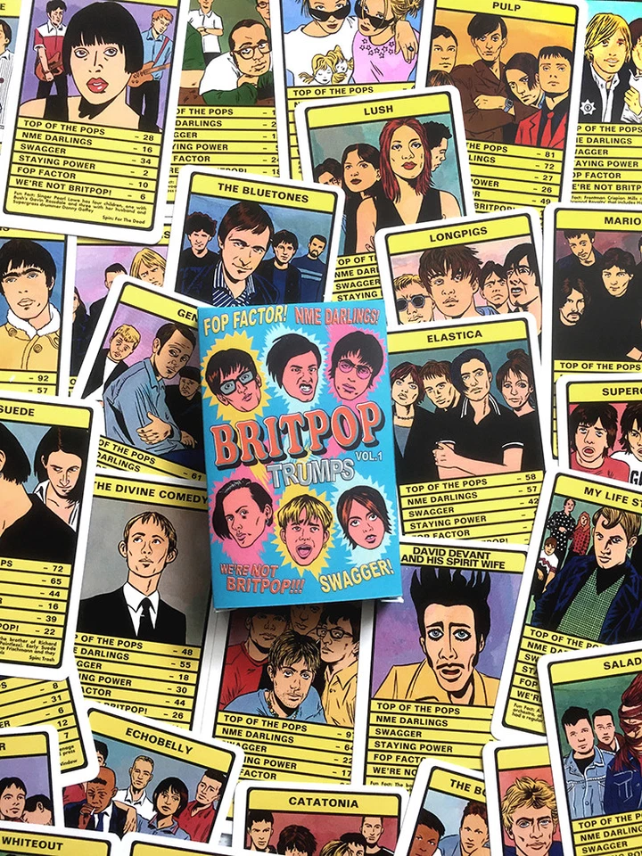 BRITPOP TRUMPS Card Game - 30 britpop bands (Blur, Oasis, Suede, Pulp, Elastica) - Image 2 of 4