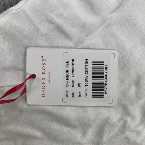 Derek Rose Shirt Mens Medium V Neck Mercerized Cotton LEW1001 Resort Wear Stre - Picture 8 of 9