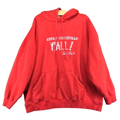 Paula Deen Women's Merry Christmas Y'all! Tunic Hoodie Sweatshirt Red