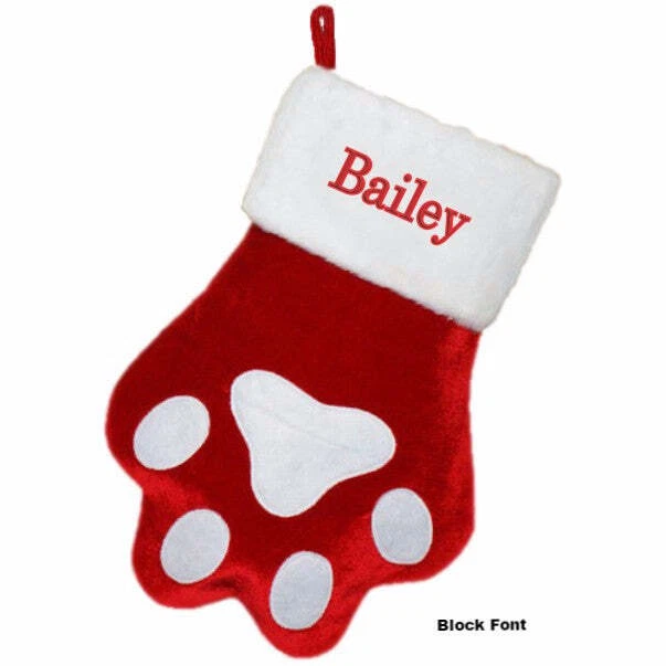 Personalized Dog Paw Christmas Stocking - Image 2 of 3