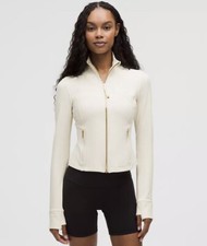 Lululemon Define Cropped Jacket Nulu-Light Ivory/Gold-NWT