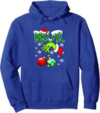 Bruh Christmas Xmas Teens Funny Christmas Cool Unisex Hooded Sweatshirt