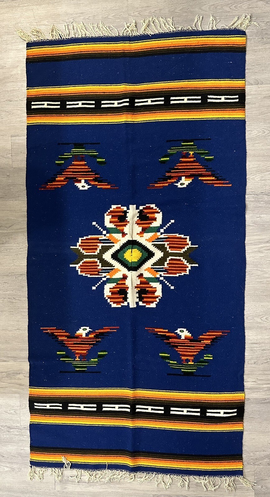 Vintage Handmade Chimayo Rug Tapestry Throw Indian Southwest