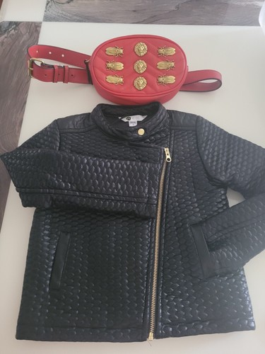 Nwt PL Moto Quilted Jacket With Pre-loved Leatherette Fanny Pack! - Picture 3 of 7
