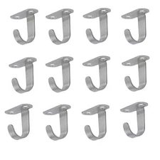 10 Pack Stainless Steel Screws Mount Ceiling Hooks Under-Shelf Coat Hook Towe...