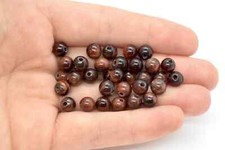 Red Tiger's Eye Big Hole Round Beads 6mm, 1.5mm hole, 8-inch strand