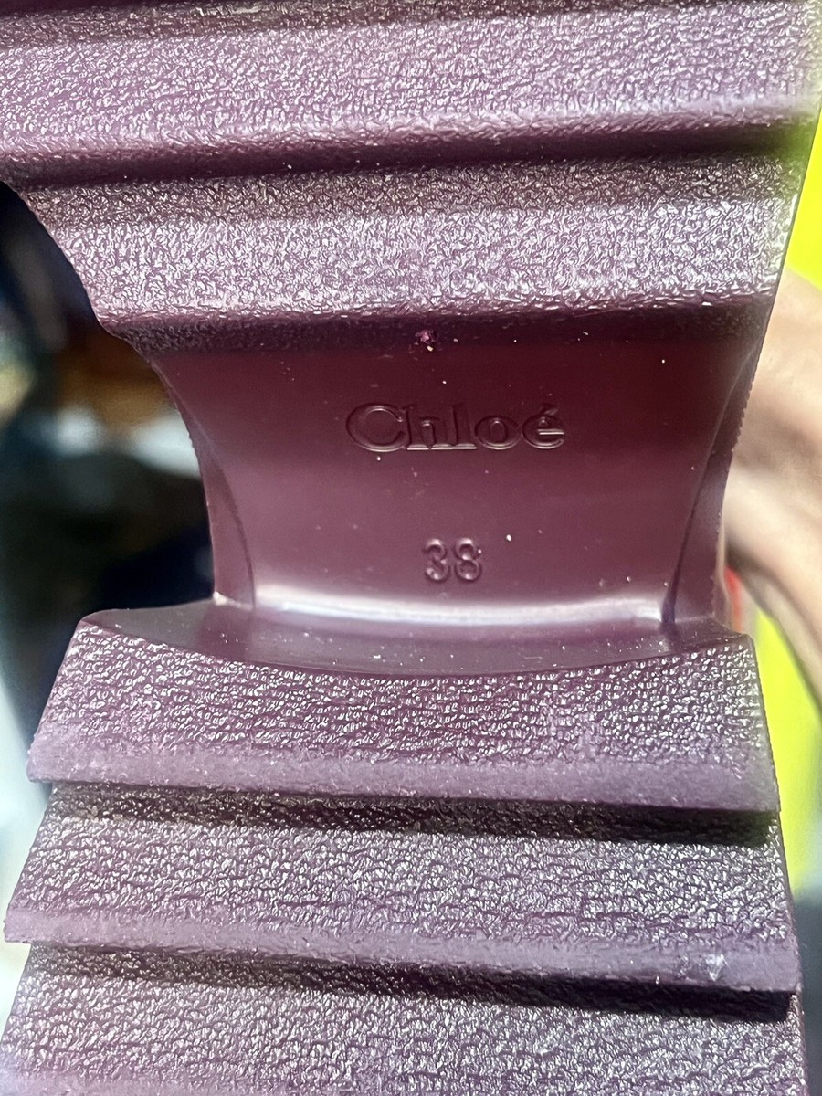 Chloe Betty Rain Boots Burgundy 38 | eBay