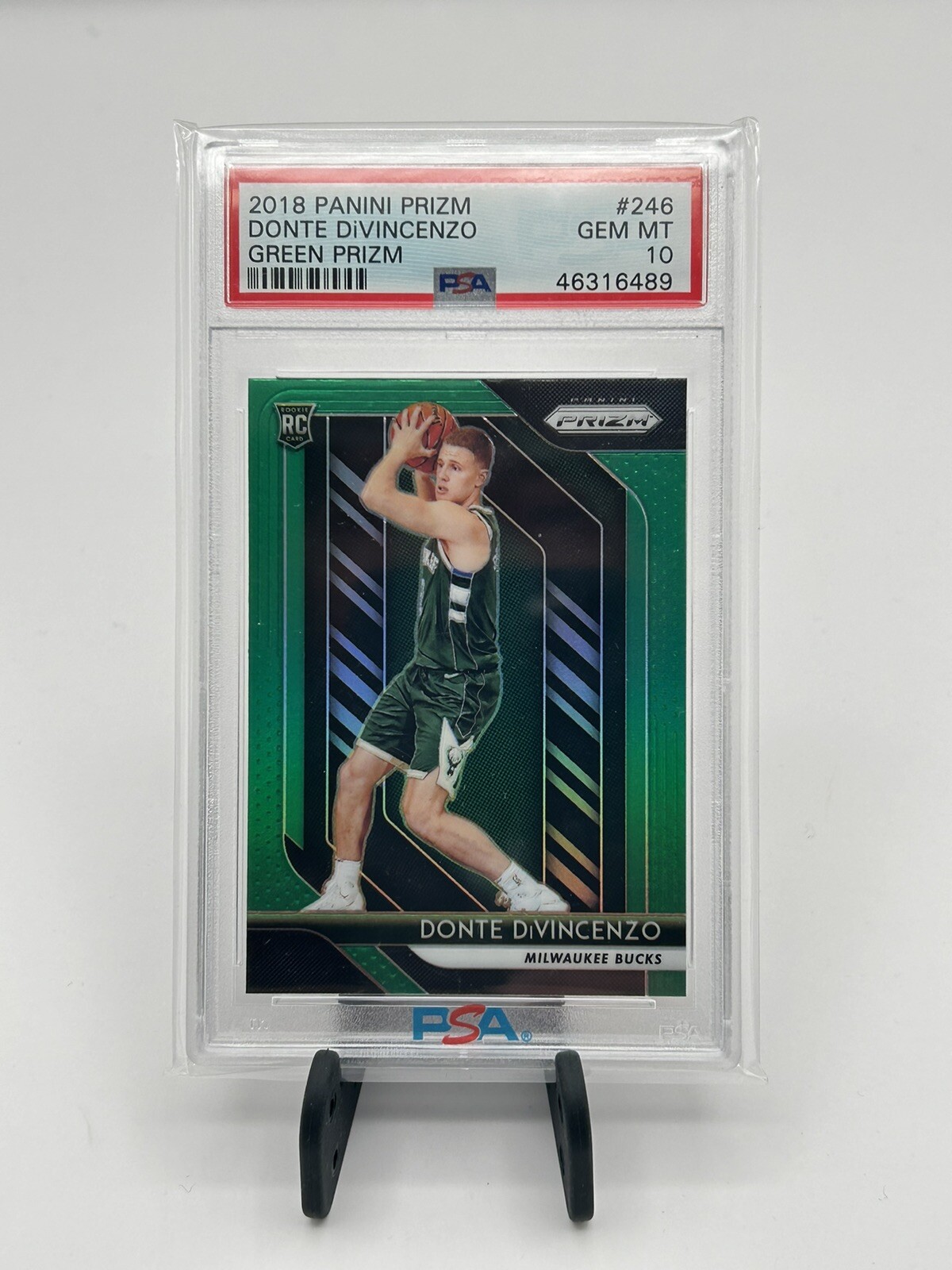 2018-19 Panini Prizm Donte Divincenzo #246 Green Prizm PSA 10 RC Rookie