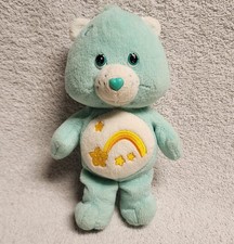 2002 Care Bears Wish Bear Plush Stuffed Animal Plush Green 8" TCFC Play Along