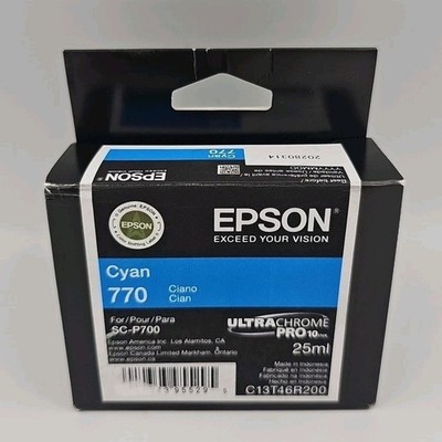 Epson Ultrachrome PRO10 -Ink - Cyan 770 25ml SC-P700 EXP 03-14-2028 