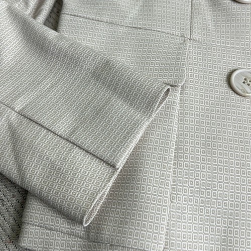 Chaqueta Blazer Elie Tahari Doble Botonadura Neutro Diseño Cuadrado Bolsillo - Talla 10 - Imagen 9 de 15