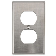 HUBBELL SS8L RECEPTACLE OUTLET WALLPLATE FACEPLATE, STAINLESS STEEL 10-PACK 
