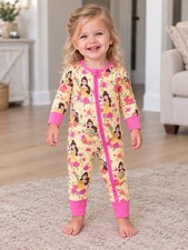 Little Sleepies Bamboo Zippy Disney Princess Belle Size 2T Long Sleeve NWT