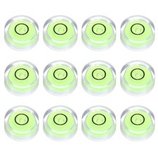 12pcs Circular Bubble Spirit Level 15x6mm Bubble Spirit Level Green/Black
