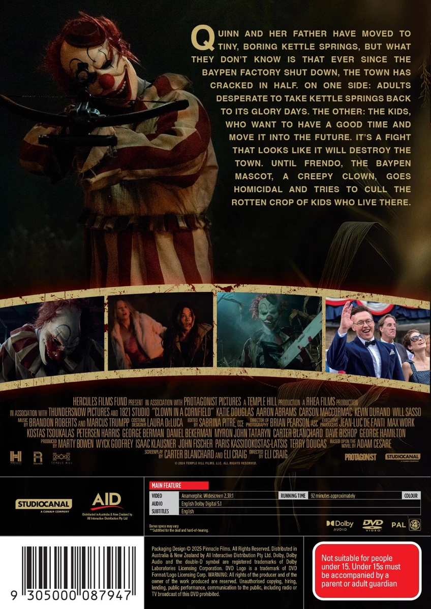 BRAND NEW Clown In A Cornfield (DVD, 2025) R4 Movie Katie Douglas