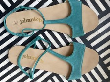 Mini Boden Sandals- Teal Suede Leather- Size Eu 37/uk 4- Excellent Condition