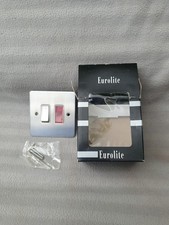 Eurolite Fsss20ADP1S FLlat Satin Stainless Steel Gang 20Amp Dp Switch White Trim