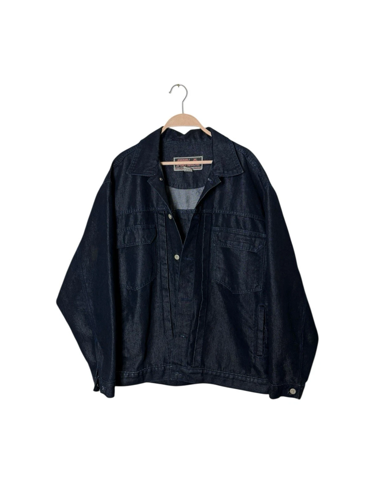 Vintage Jordin Denim Jacket Sportswear Y2K Hip Hop Button Front, Blue large
