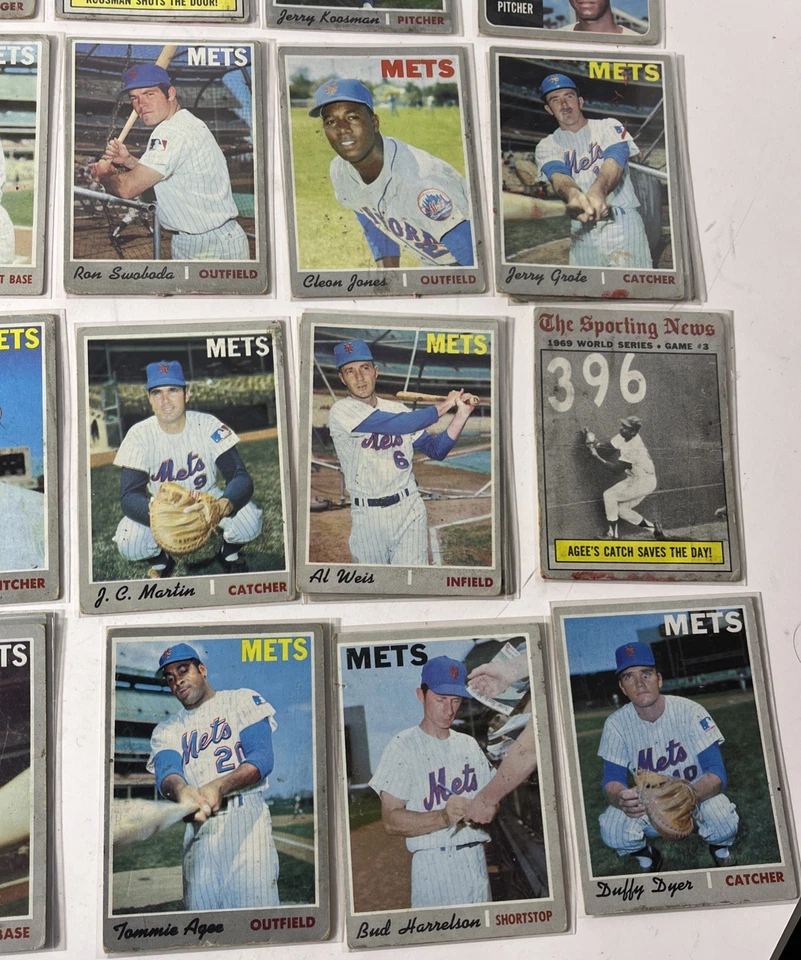 Lote de béisbol 1970 Topps-35 NY Mets-Sporting News & WS-Seaver Ryan Hodges Foto 4 de 4