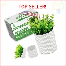 Denture Bath, Invisible Denture Case Designed As Artificial Eucalyptus Potted Pl