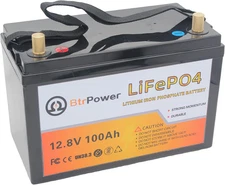 12V 100AH Lithium Battery,5000+ Deep Cycle Lifepo4 Battery with Built-In 100A BM