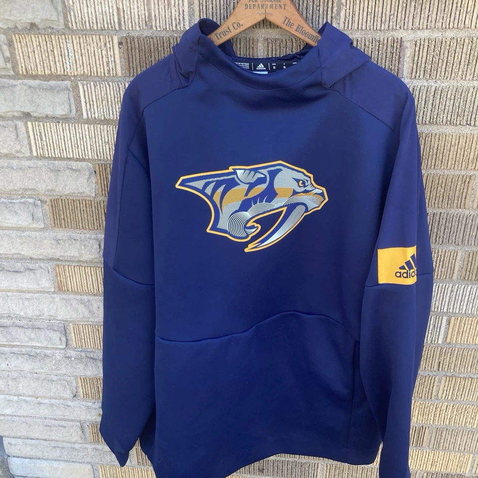 Nashville Predators Mens XL Adidas Hoodie Blue NHL Hockey Long Sleeve Sweatshirt - Image 3 of 4