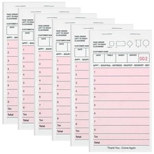 6 Pack Server Note Pads, Pink Guest Checks Books for Servers, Server Pads, Total