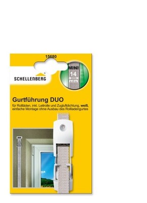 SCHELLENBERG Gurtführung Dou Plus inkl Leitrolle 14mm/23mm weiß Zugluftdichtung