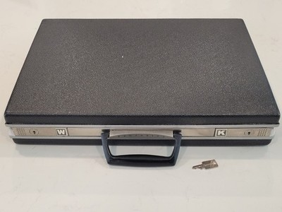 Samsonite Hard Shell Black Attaché Case - Briefcase w/ File Folder & Key Vintage