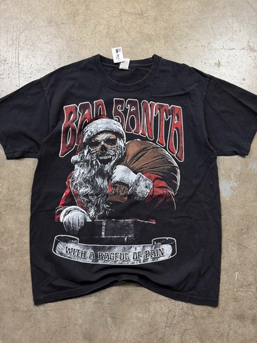 Vintage 00’s Printed Graphic Tee T-shirt Bad Santa Y2k Gothic - L