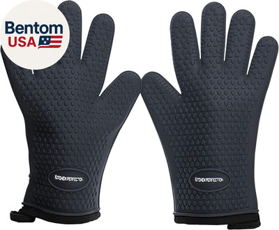 Silicone Smoker Oven Gloves-Extreme Heat Resistant BBQ Gloves-Handle Hot Food Ri