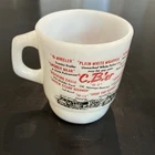 VTG Anchor Hocking Fire King CBer Coffee Mug CB Radio Cup 70s TRUCKER Milk Glass