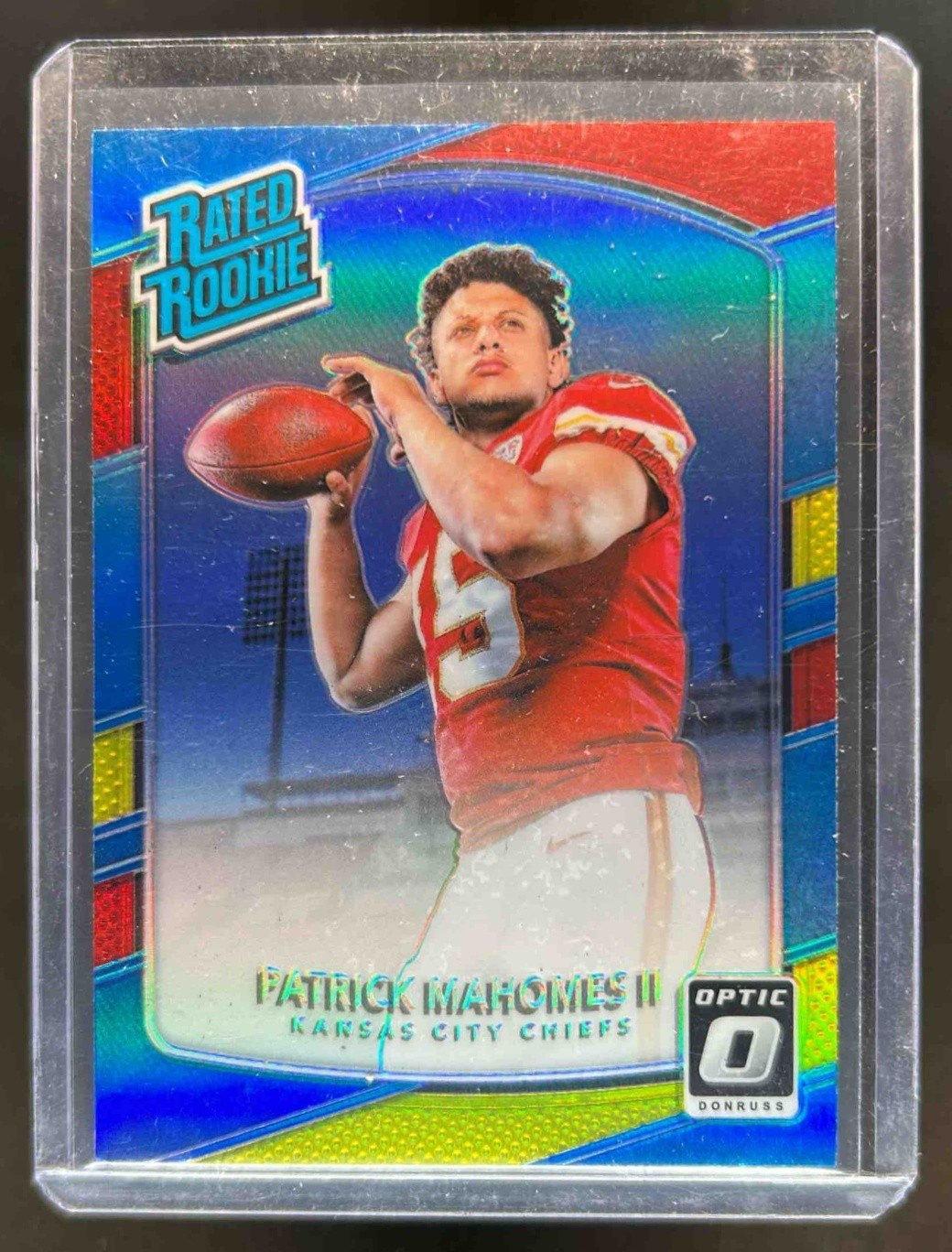 2017 Donruss Optic Patrick Mahomes II Red and Yellow Rated Rookie #177 Chiefs