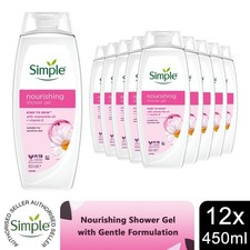 Simple Kind to Skin Nourishing Shower Cream with Gentle Formulation 450ml, 12 Pk 3.70 per litre