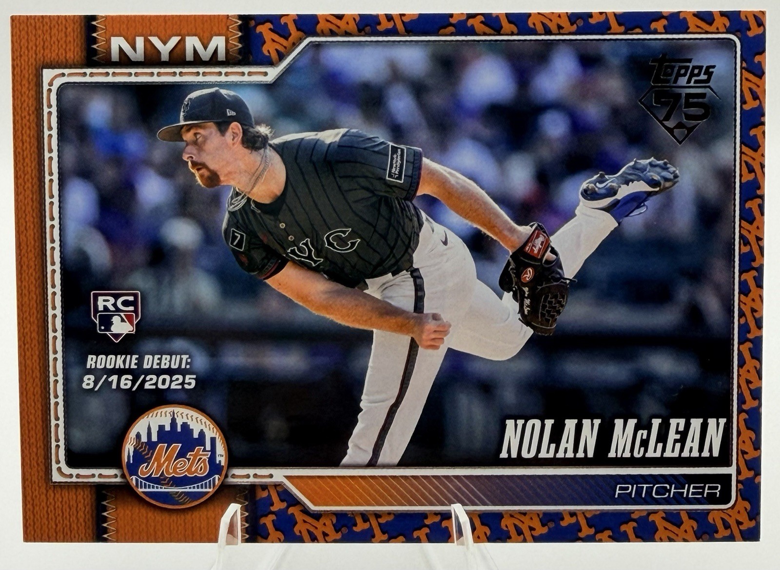 Nolan McLean 2026 Topps Update RC Rookie Team Logo Border SP #US10 Mets
