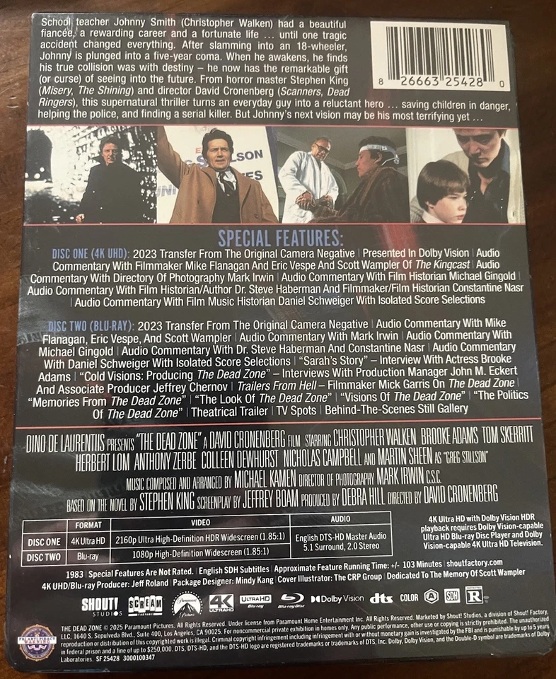 Steelbook The Dead Zone (1983) 4K UHD & Blu Ray Limited Edition Brand New - image 2 of 3