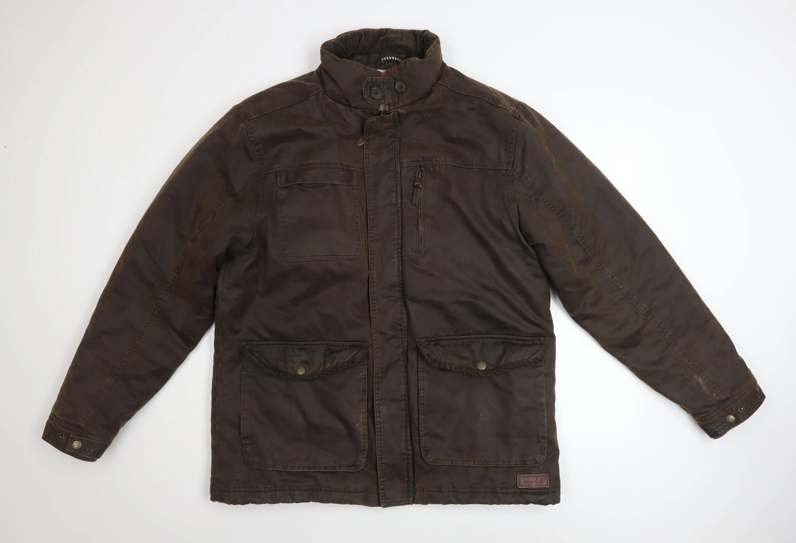 Weird Fish Men’s Brown Cotton Blend Water Resistant Jacket M
