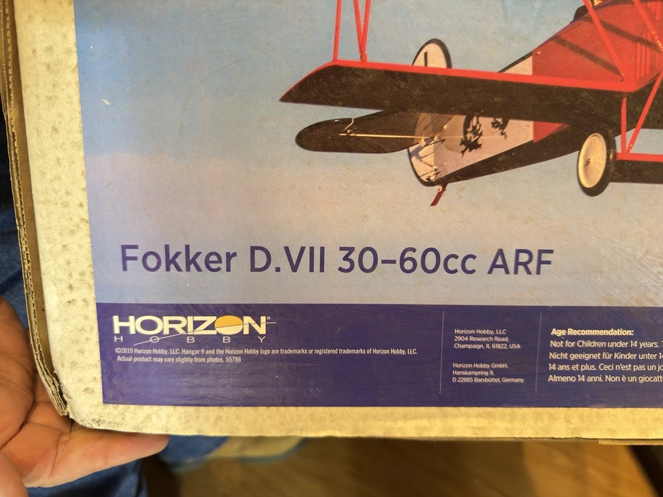 机库 9 Fokker D.VII 30-60cc ARF HAN2890 — 第 3/4 张图片