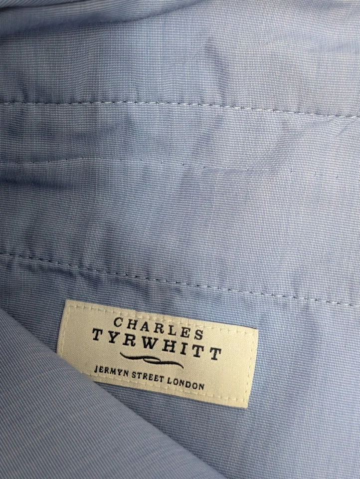 Charles Tyrwhitt Chino 裤子男式 32x34 蓝色棉修身非铁质 — 第 3/4 张图片