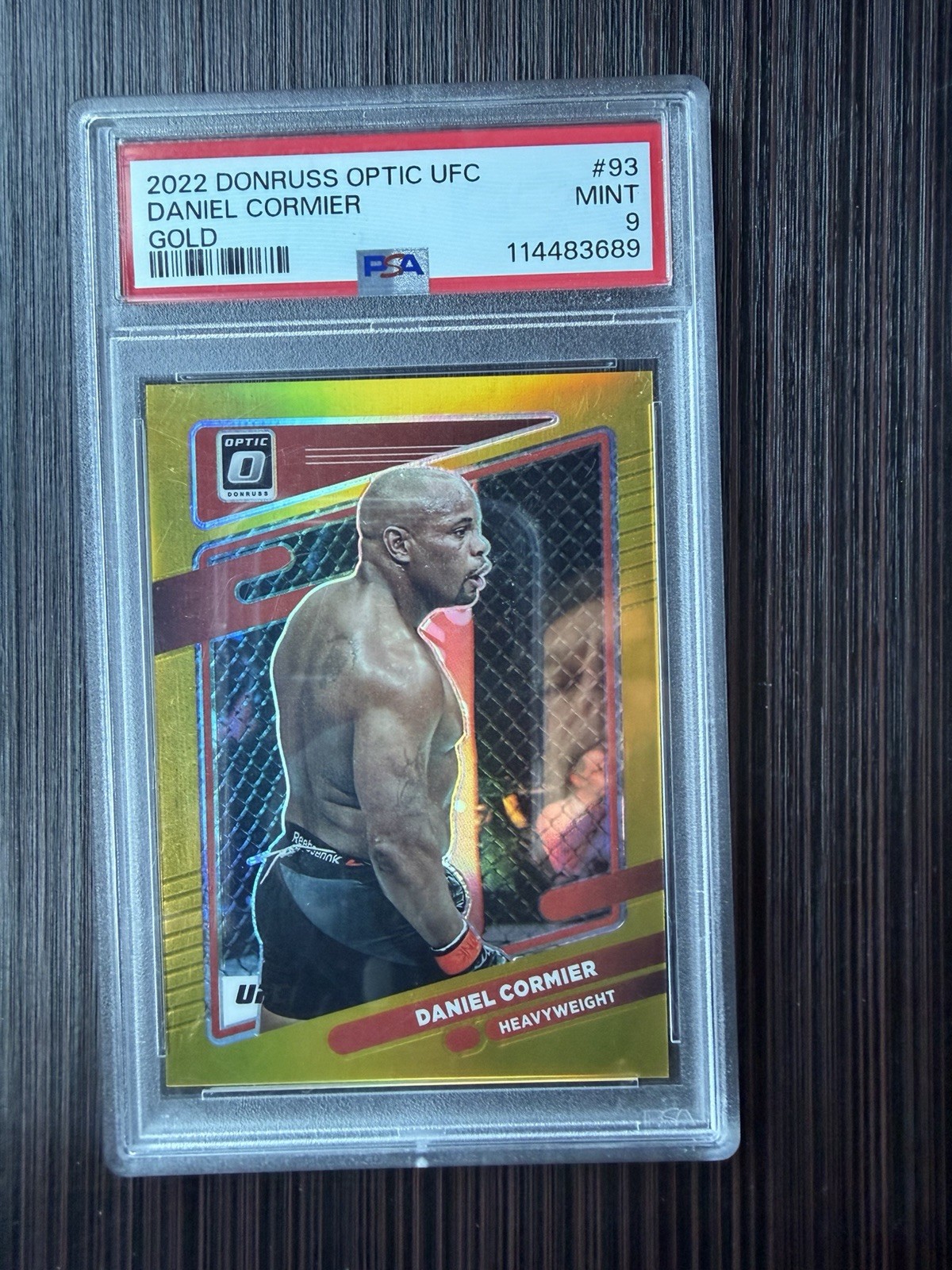 DANIEL CORMIER 2022 PANINI DONRUSS OPTIC UFC GOLD PRIZM #93 09/10 MINT PSA 9