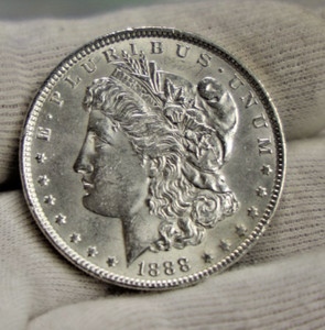 1888  US Morgan Silver Dollar $1 Unc Details (Cleaned)