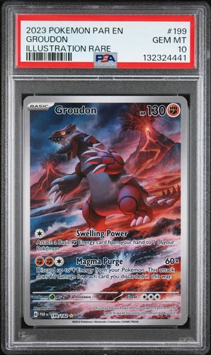 2023 Pokemon Par EN-Paradox Rift Groudon #199 Illustration Rare PSA 10
