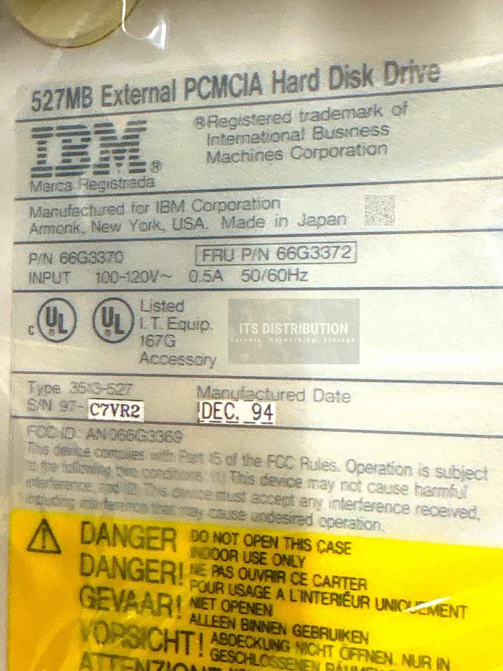66G3370 I Open Box IBM PS2 527MB Externe PCMCIA Festplatte 3513-527 66G3372 - Bild 4 von 4